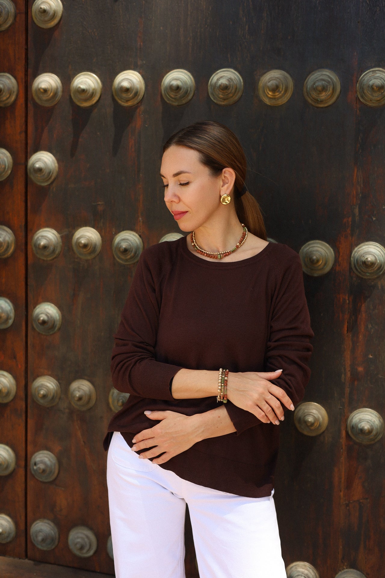 Pulsera de unakita y lava