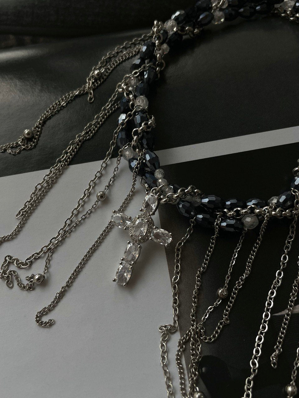 Колье многорядное с крестом