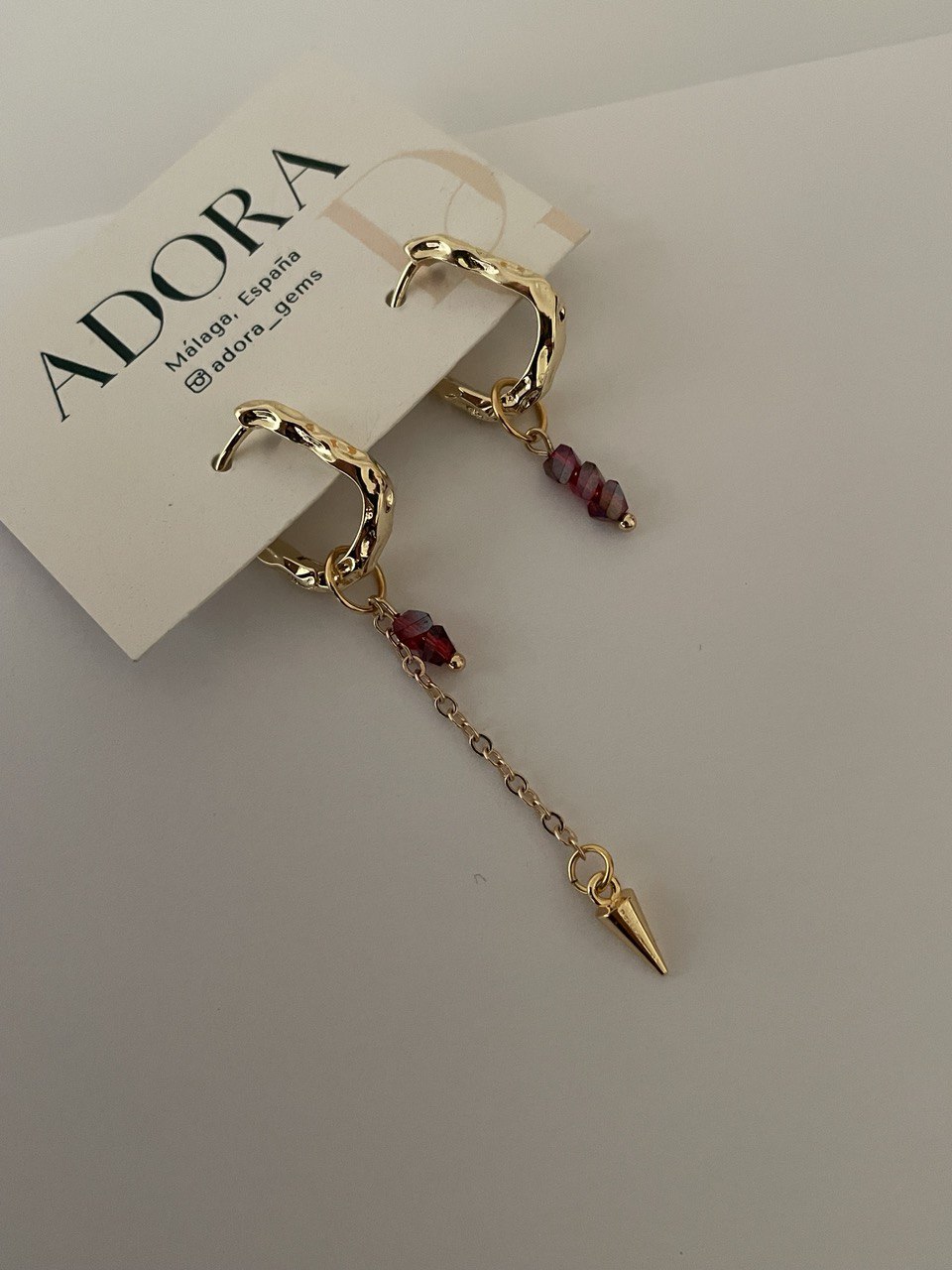 Pendientes - óvalos con cristal