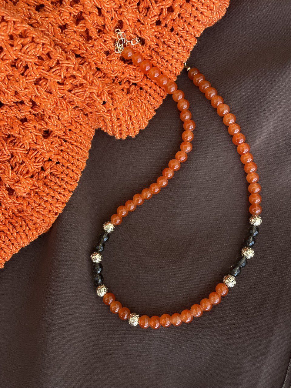 Колье с дымчатым кварцем