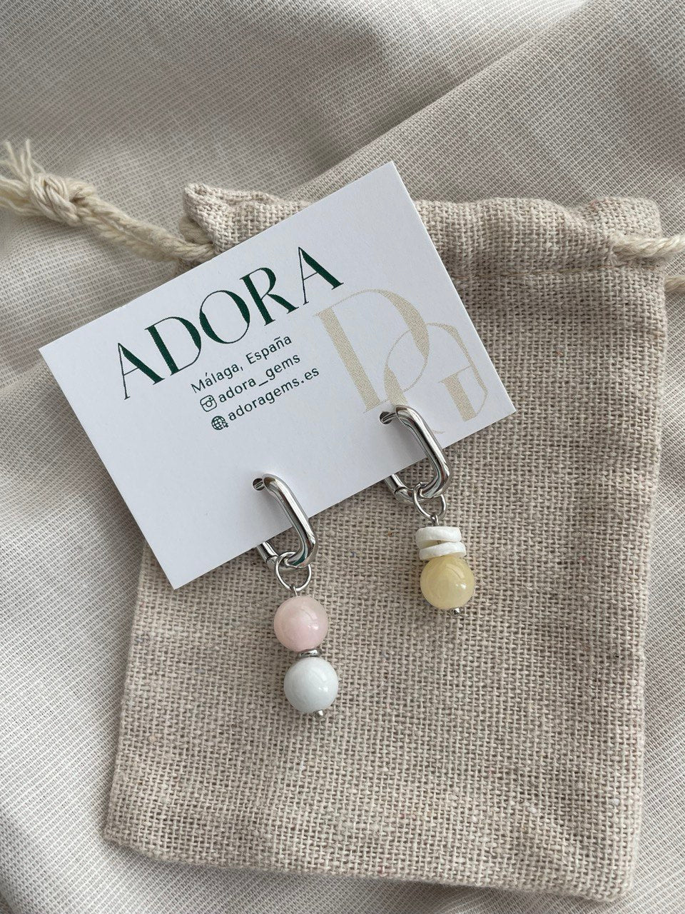 Серьги - овалы с кварцем