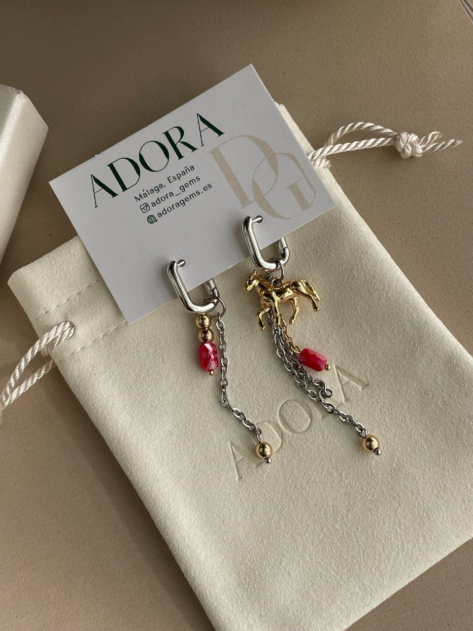 Серьги - овалы "Лошадка"