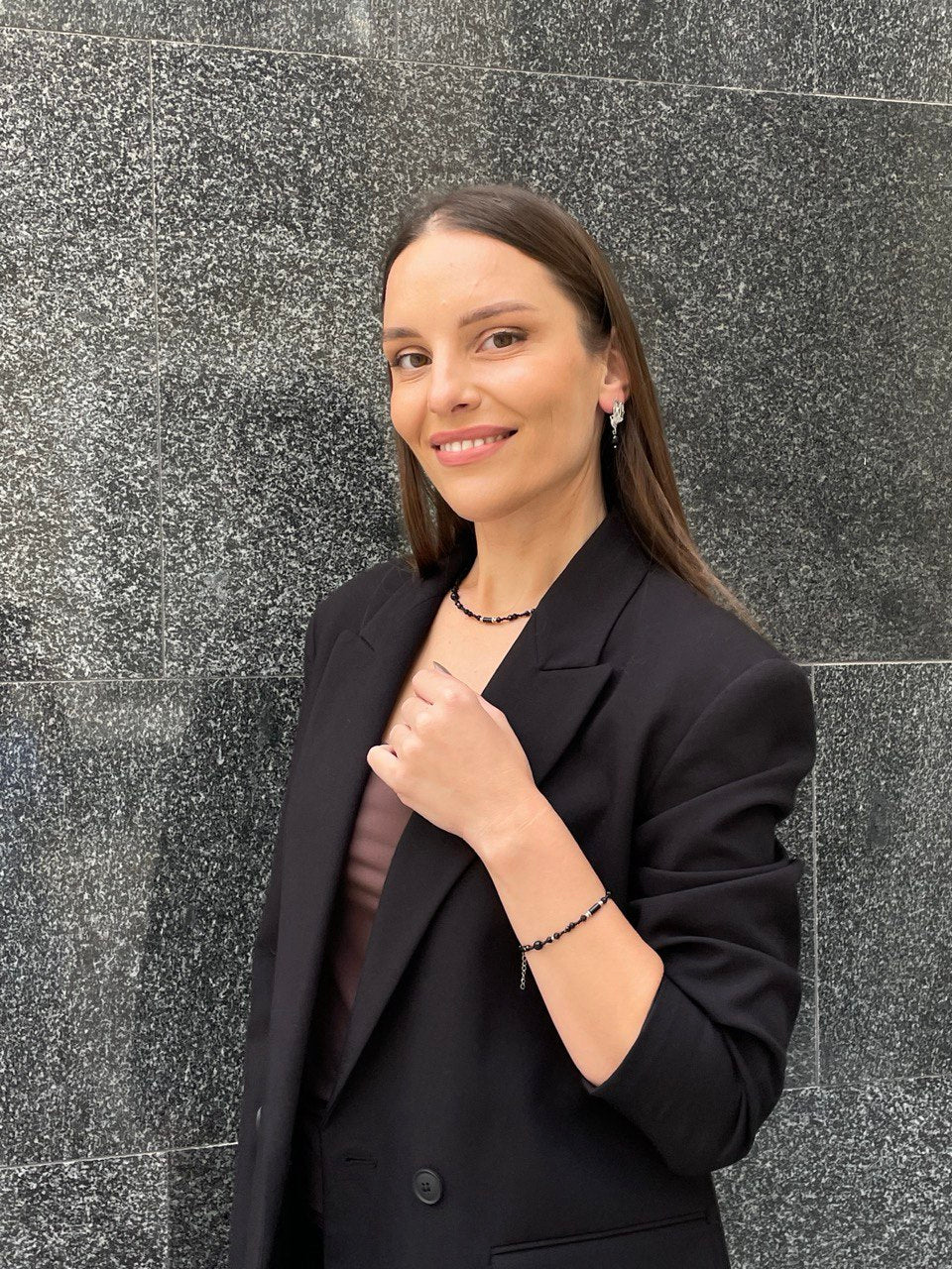 Браслет "Черный лебедь" тонкий