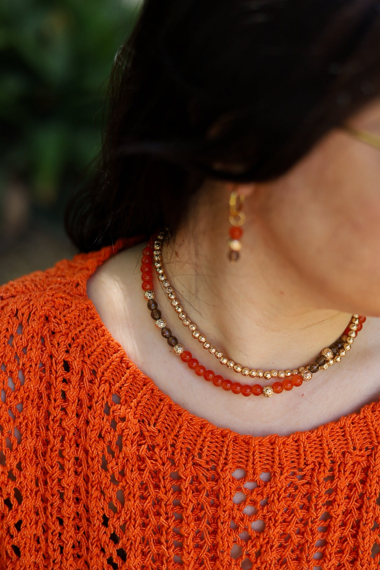 Колье с дымчатым кварцем