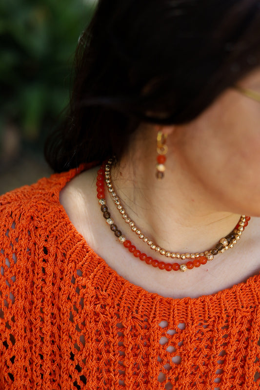 Колье с дымчатым кварцем