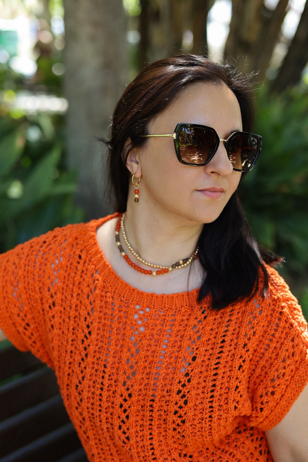 Колье с дымчатым кварцем