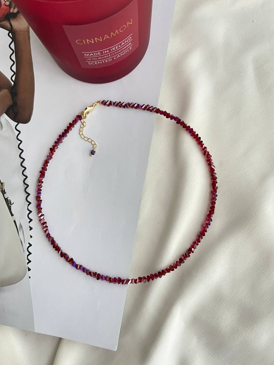 Burgundy Crystal Necklace