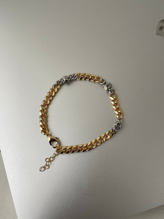 Браслет - цепь биколорный