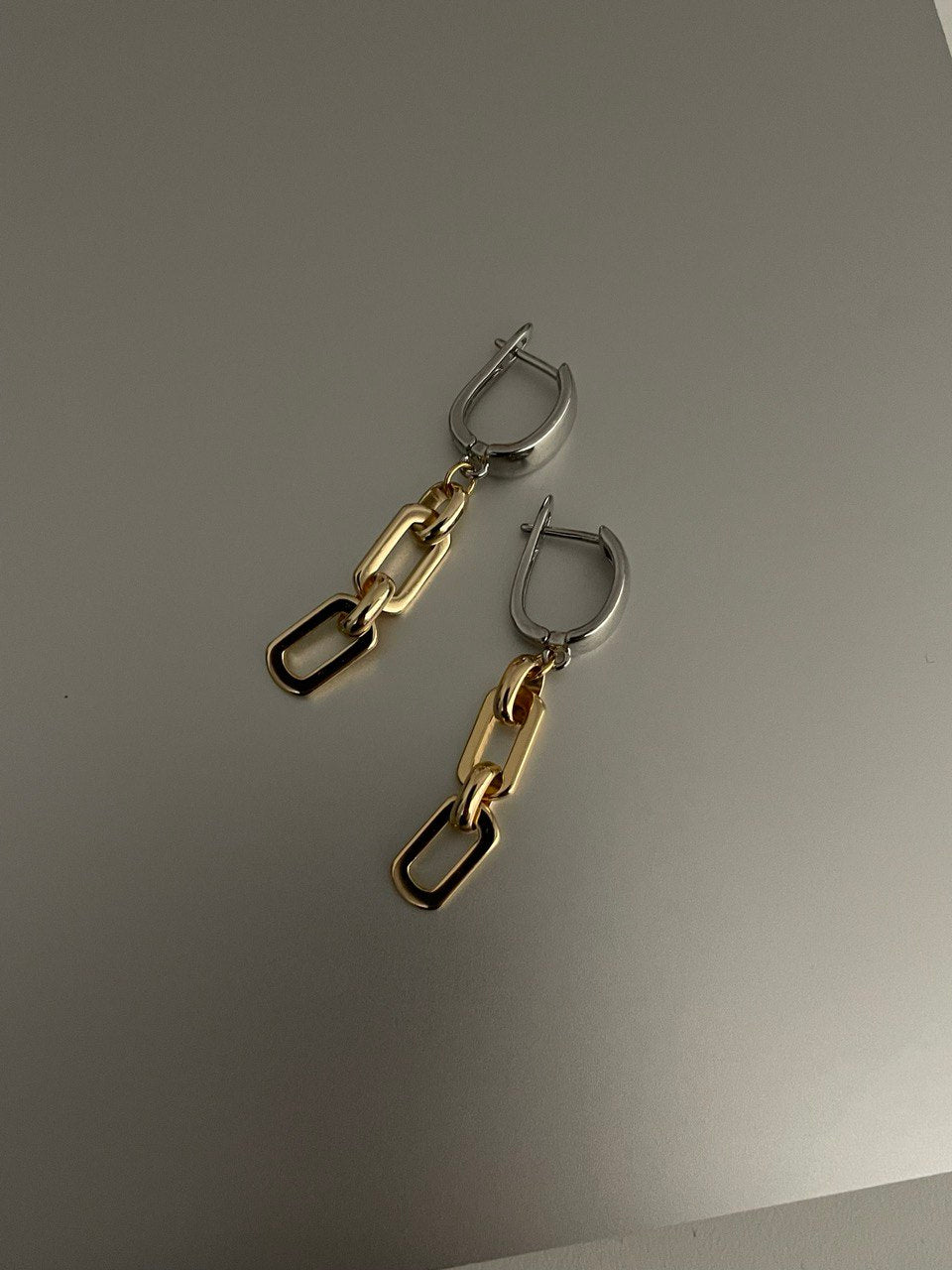 Pendientes - cadenas bicolor