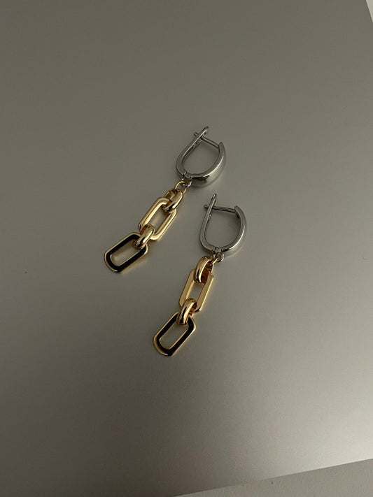 Bicolor earrings - chains