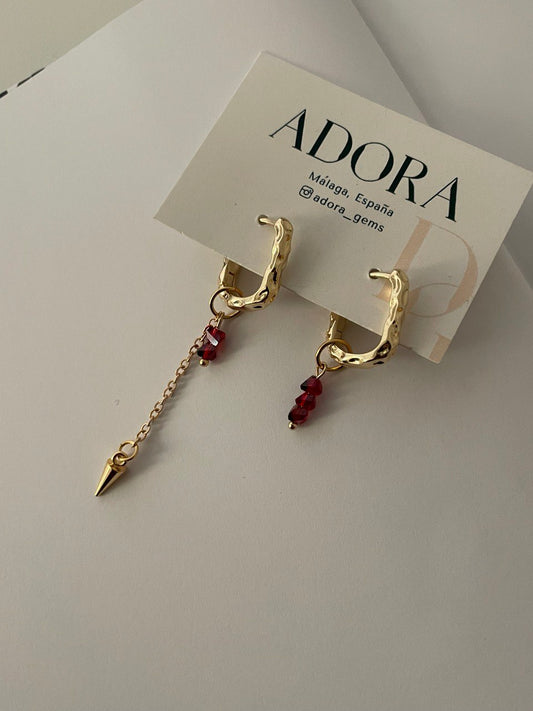 Earrings - ovals with crystal