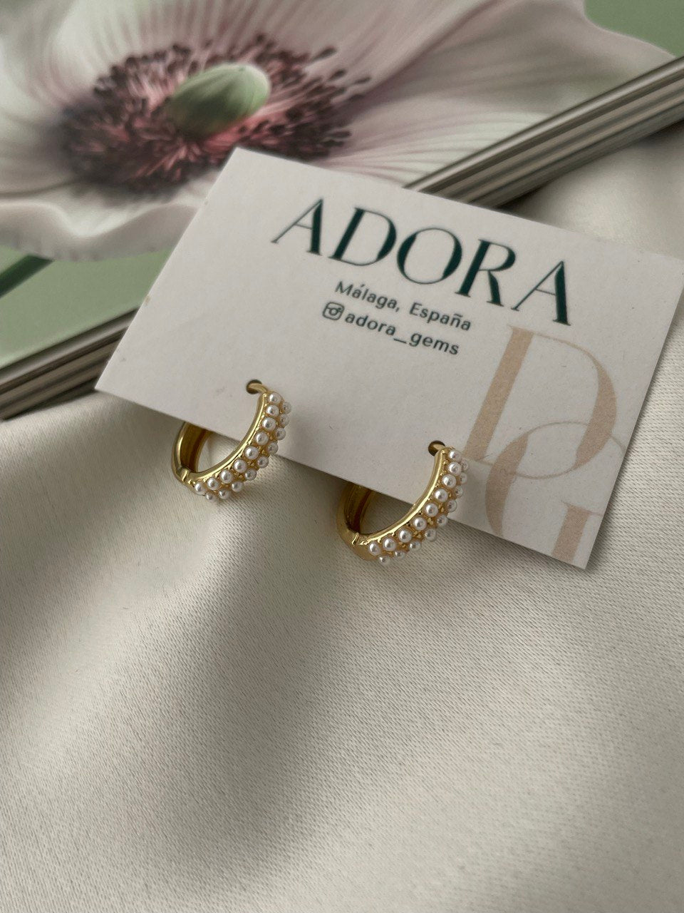Серьги - кольца с жемчугом