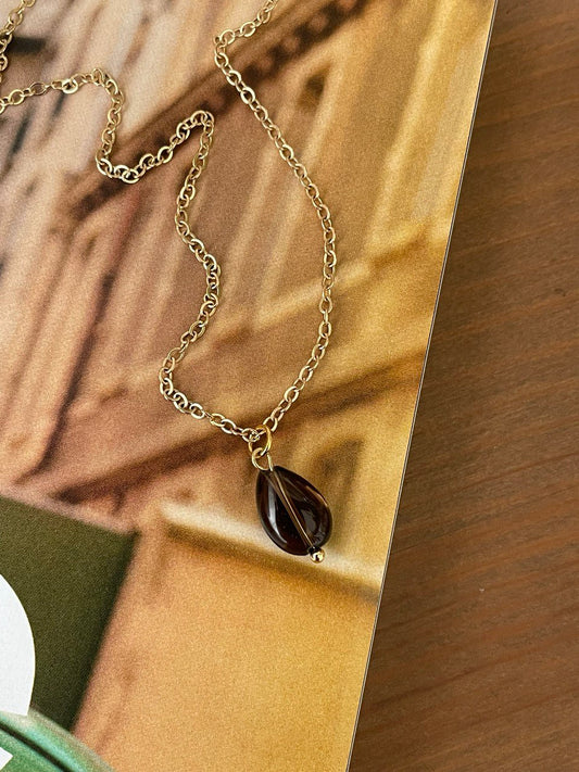 Chain with a pendant made of rauchtopaz