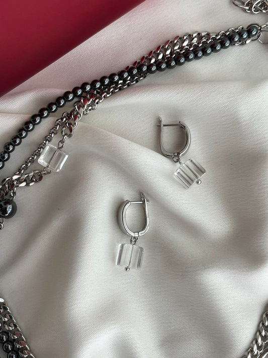 Серьги с кварцем