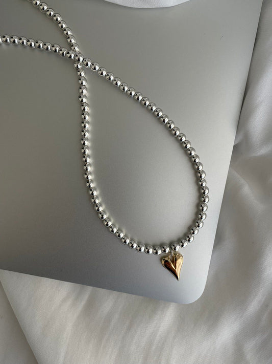 Колье из гематита биколорное