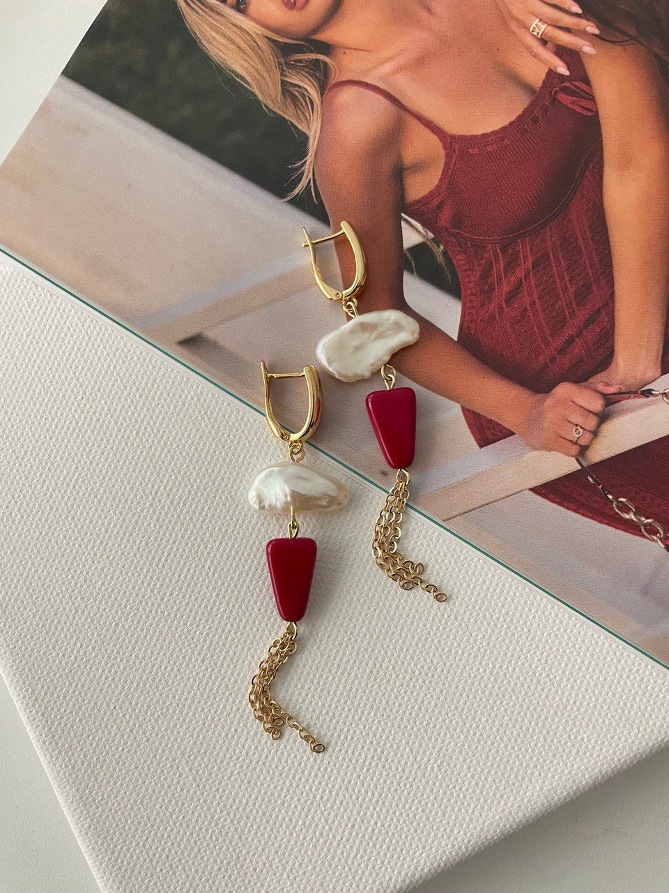 Earrings "Prague" with pearls