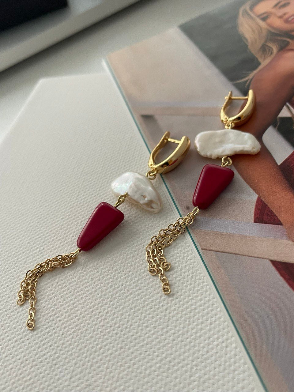 Earrings "Prague" with pearls