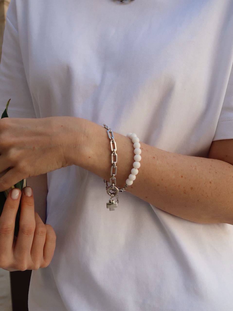 Браслет - цепь с крестом