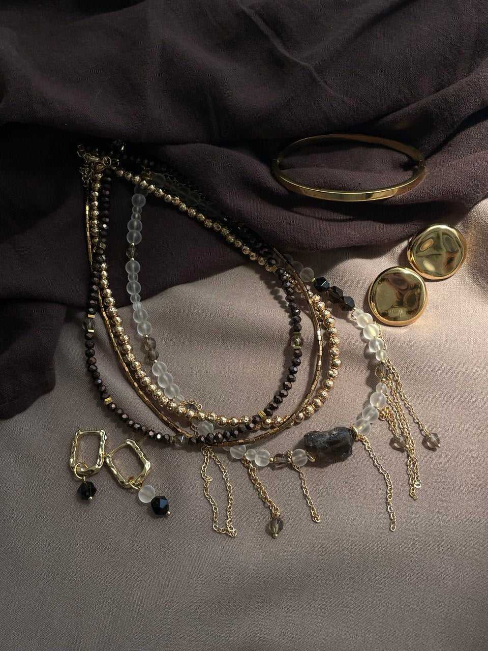 Колье с дымчатым кварцем