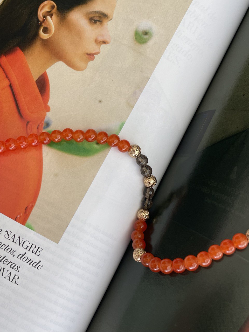 Колье с дымчатым кварцем