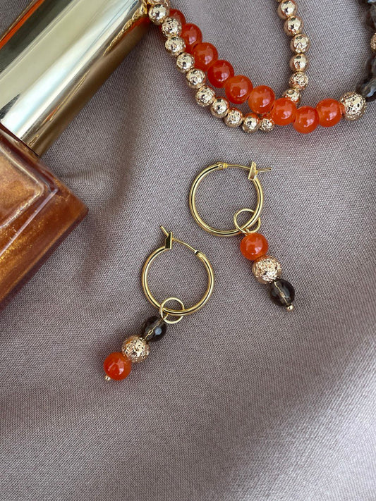 Серьги - кольца с подвесками