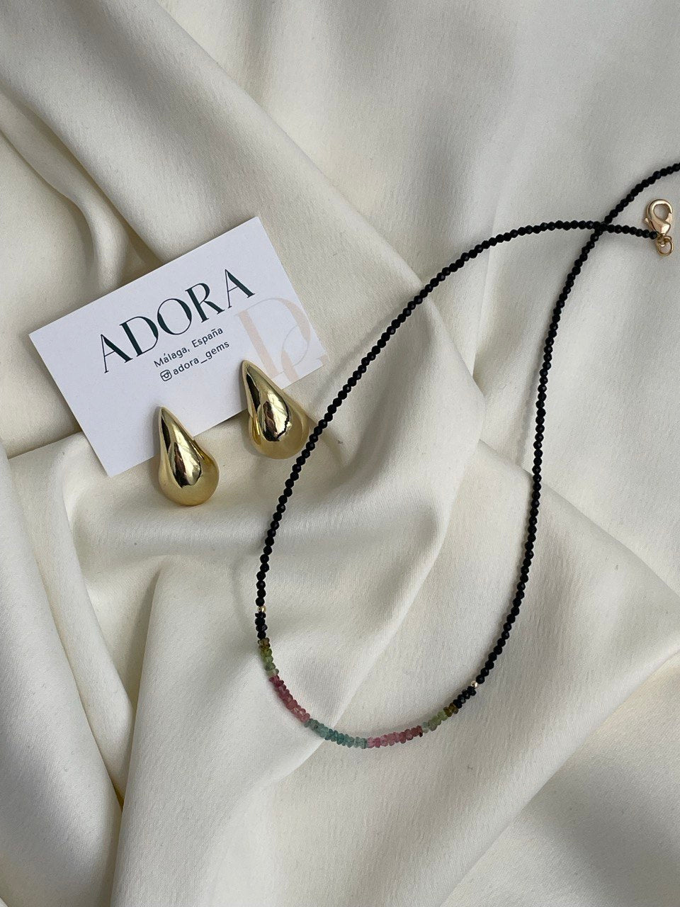 Necklace with tourmaline