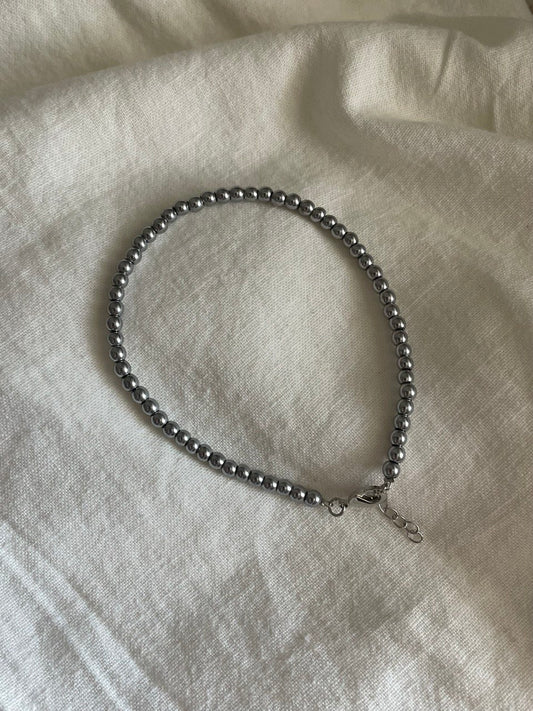 Браслет на ногу из гематита