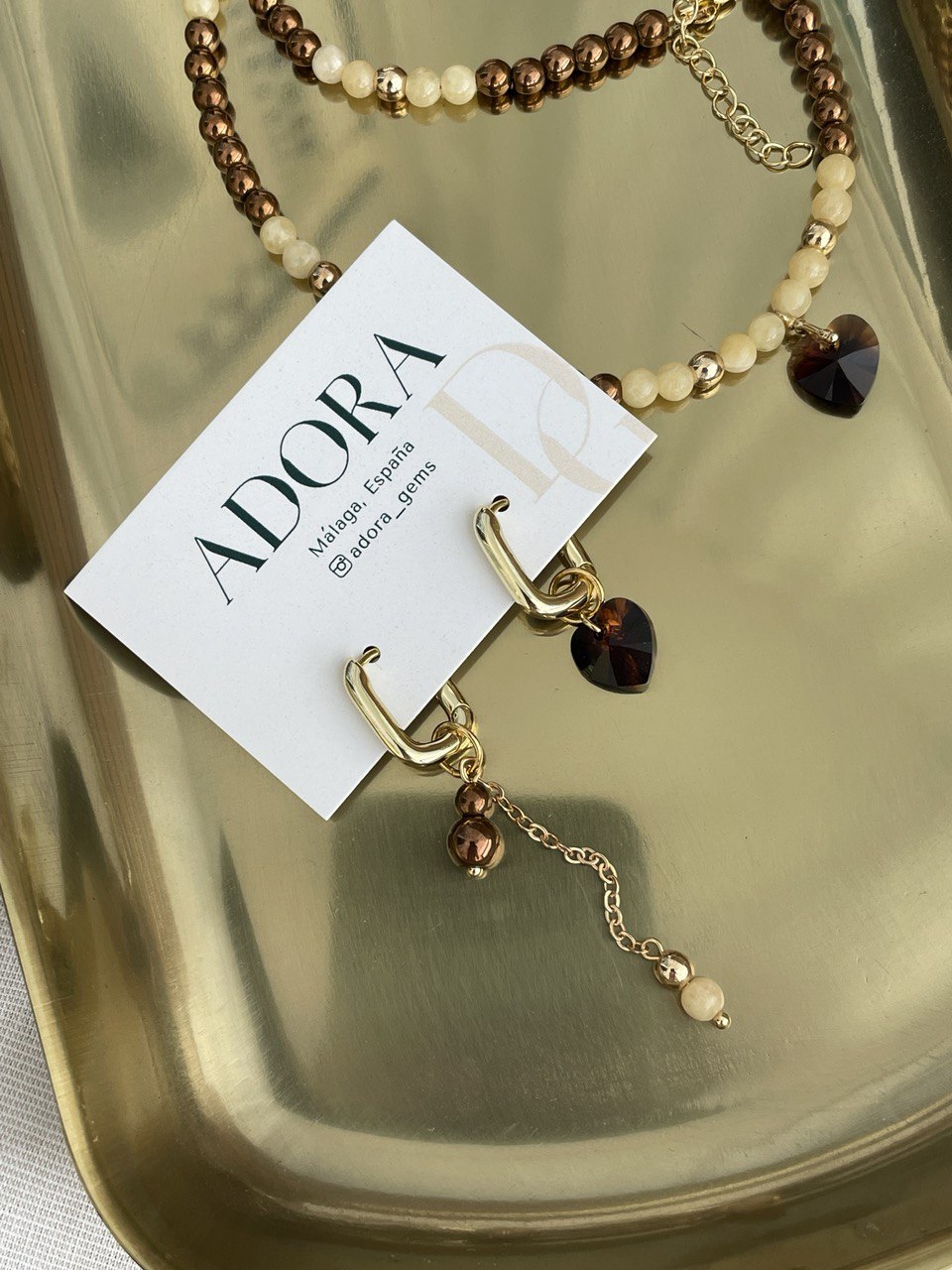 Серьги с хрустальным сердечком