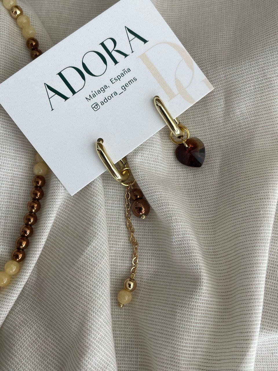 Серьги с хрустальным сердечком