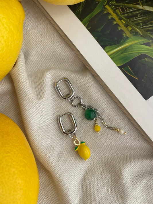 Earrings - chains "Lemon mood"