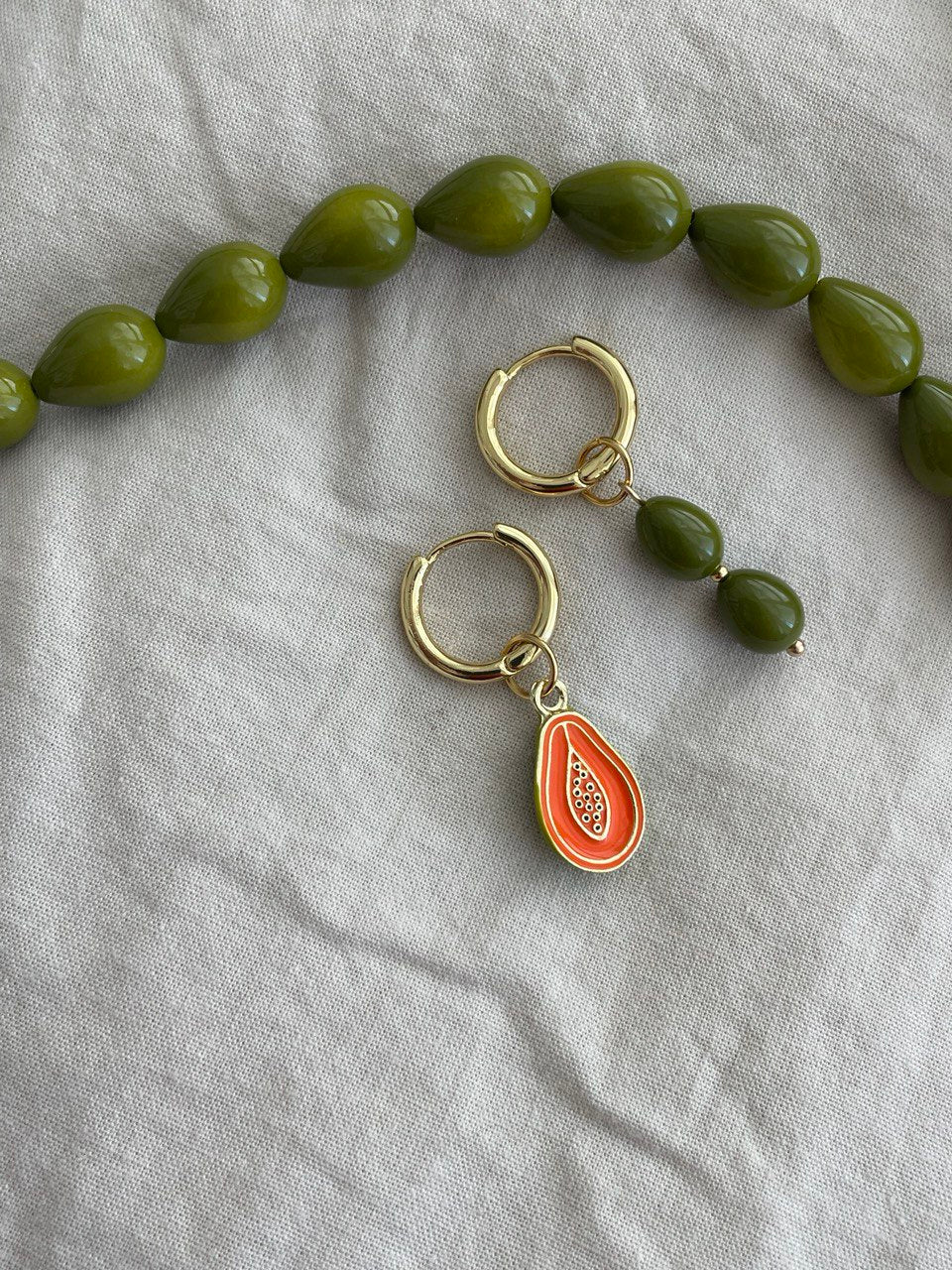 Серьги - кольца Папайя