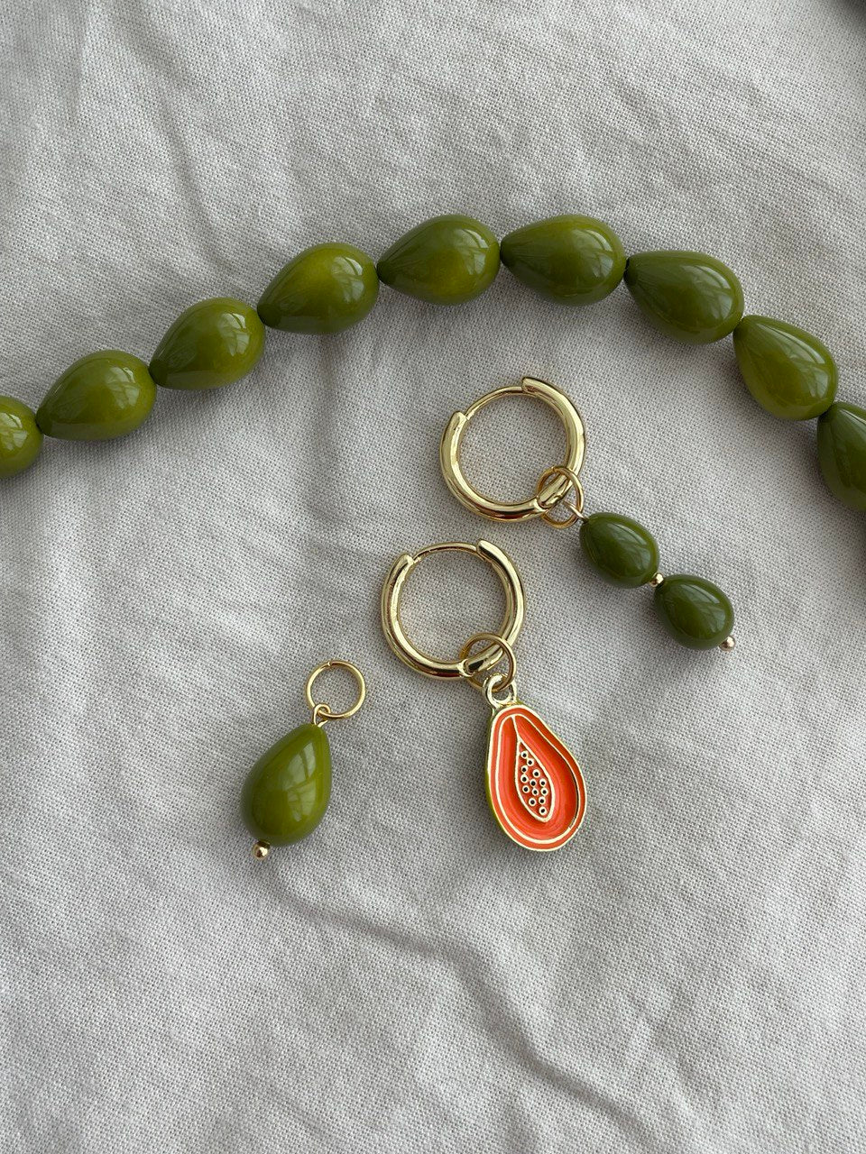 Серьги - кольца Папайя