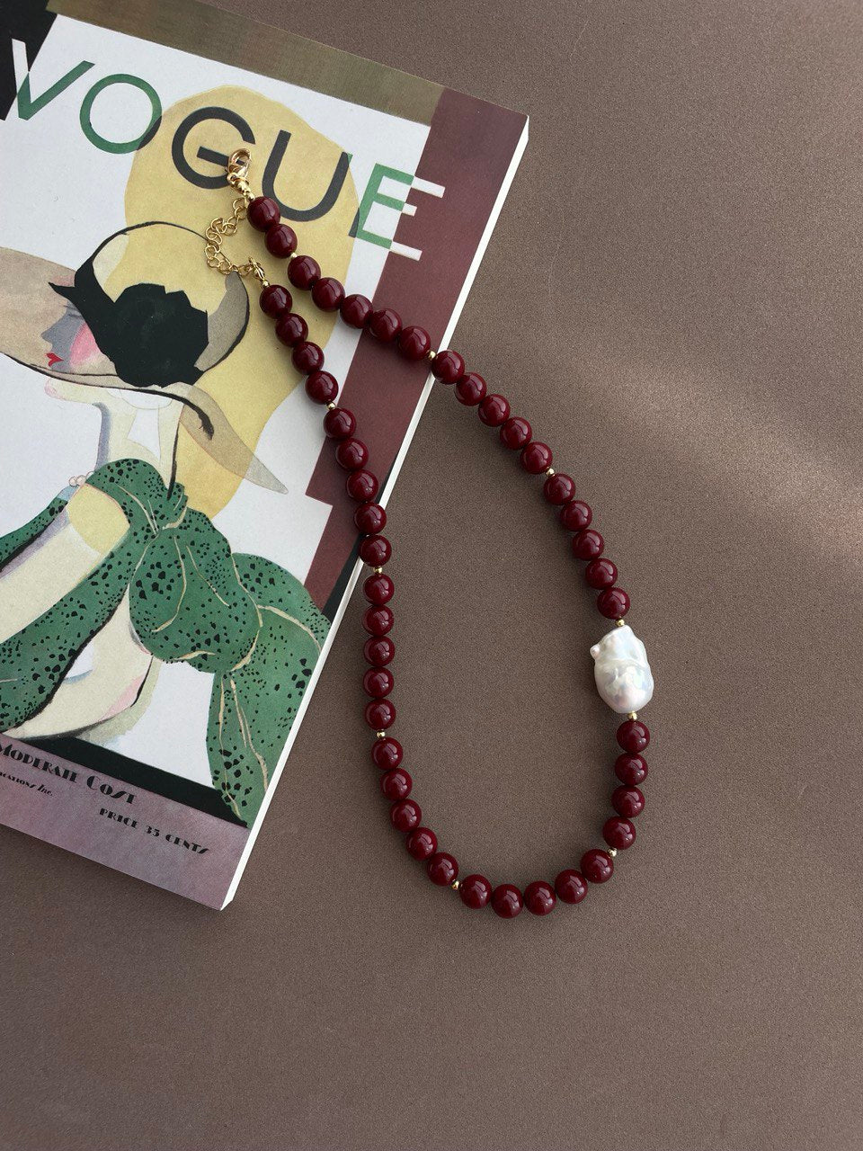 Колье "Грация" в бордо