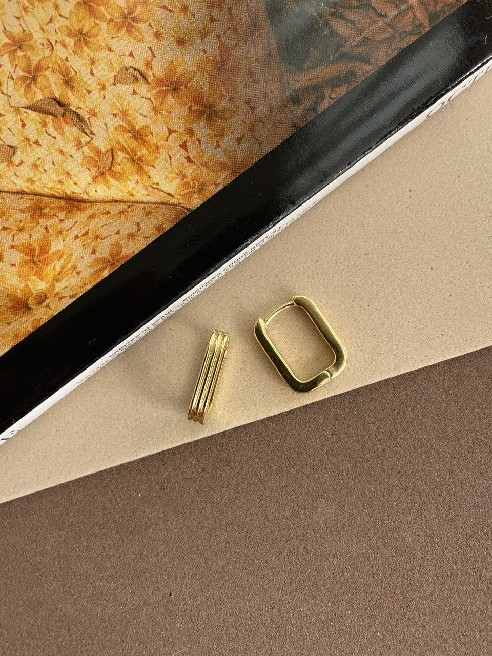 Серьги - овалы рифленые