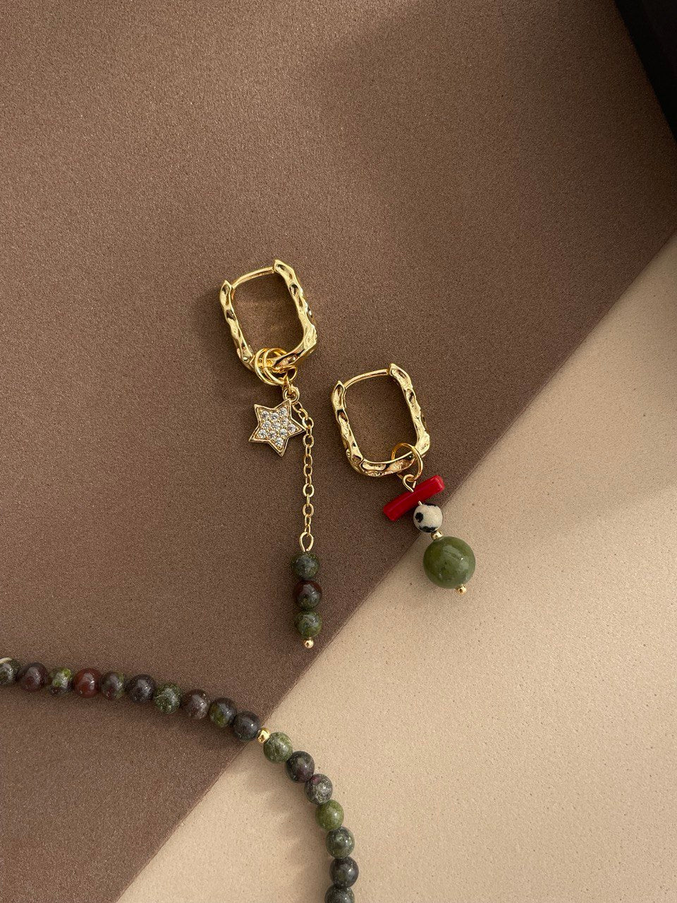 Серьги - овалы "Звезда"