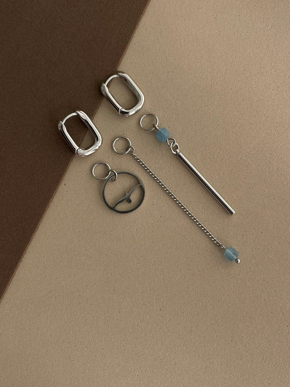 Набор подвесок с аквамарином