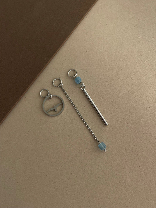 Набор подвесок с аквамарином