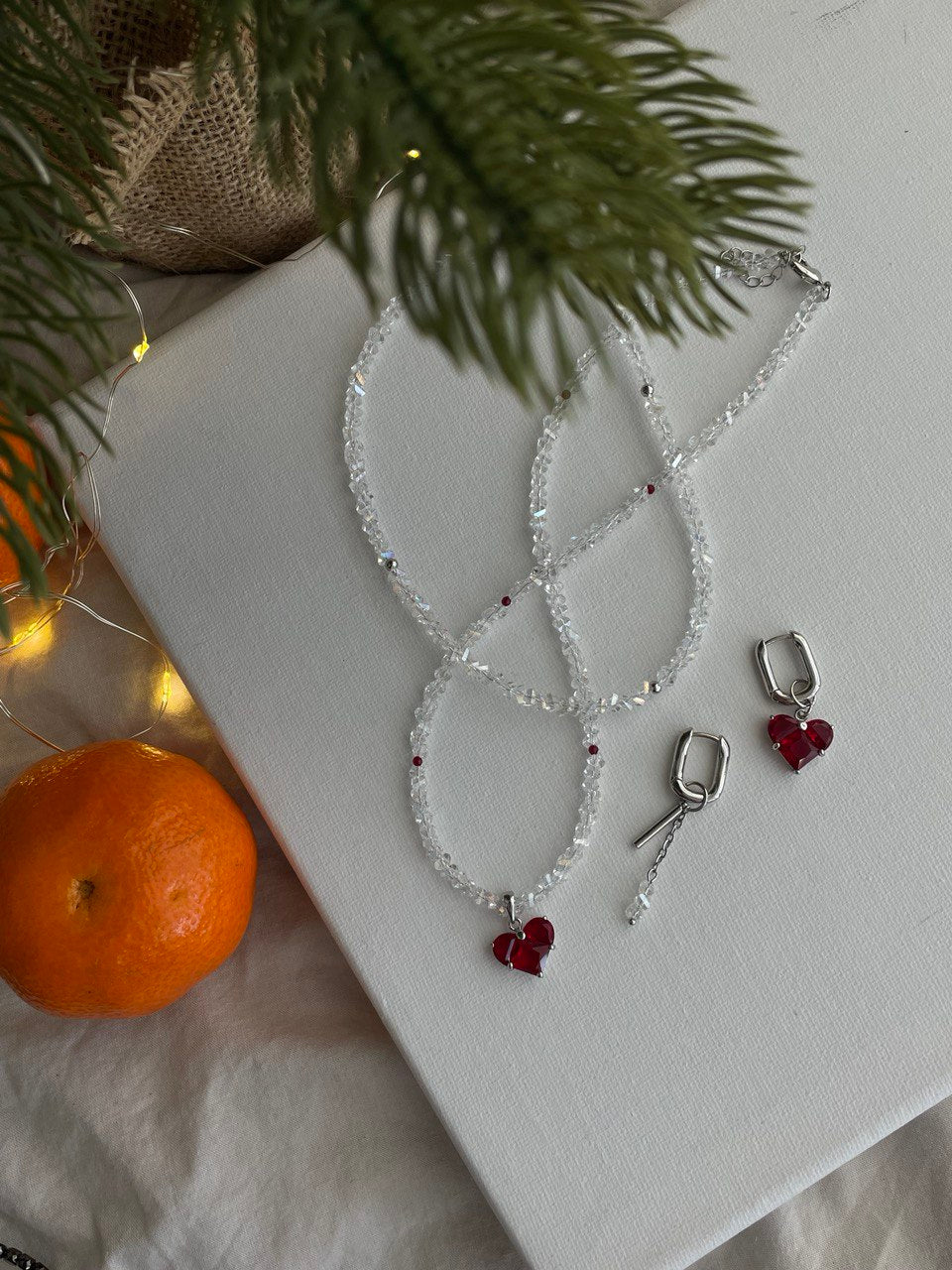 Колье "Сияние" с сердцем