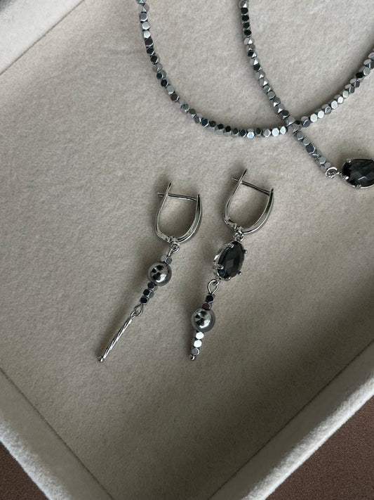 Серьги с гематитом