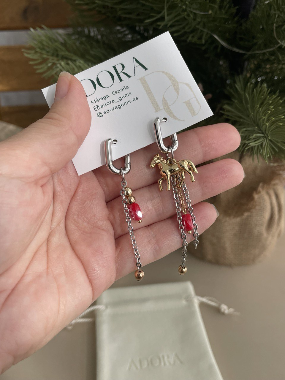 Серьги - овалы "Лошадка"