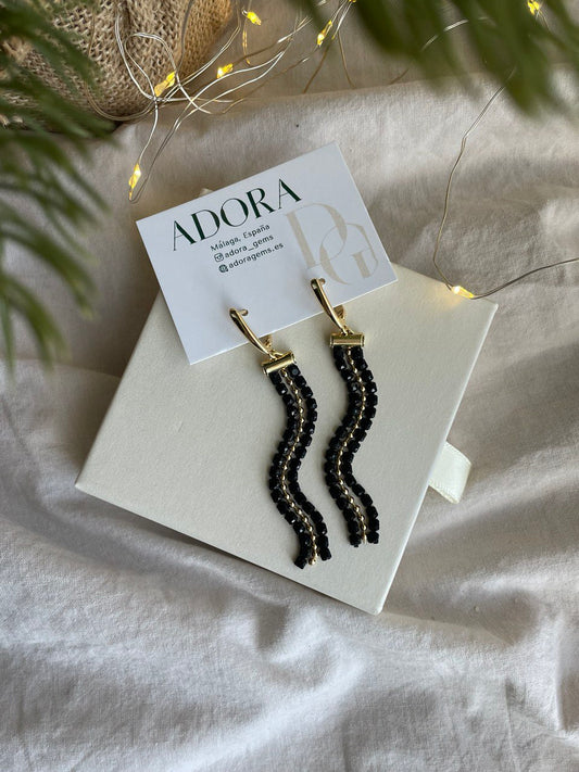 Серьги "Каскад" черные