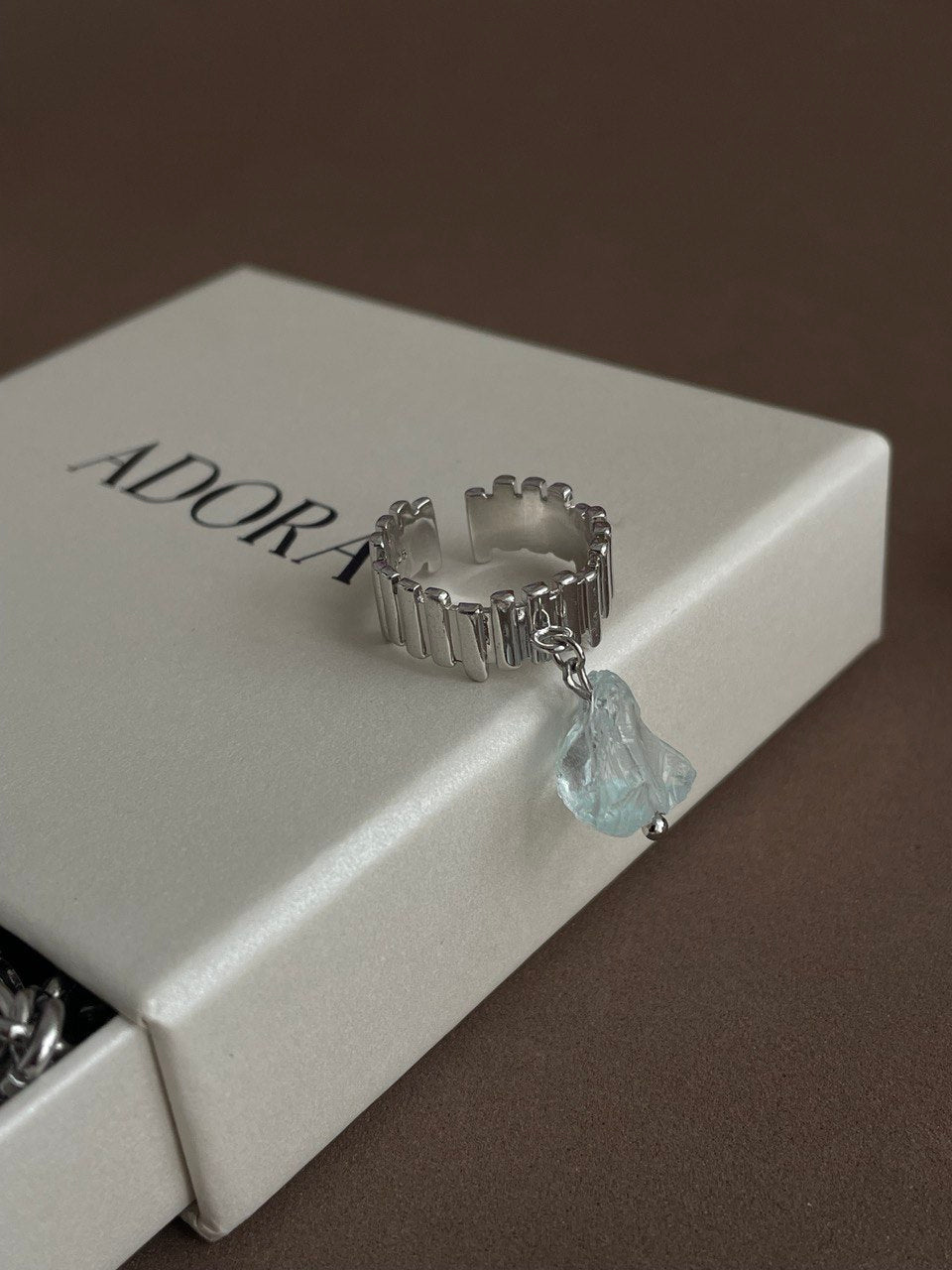 Кольцо с аквакварцем