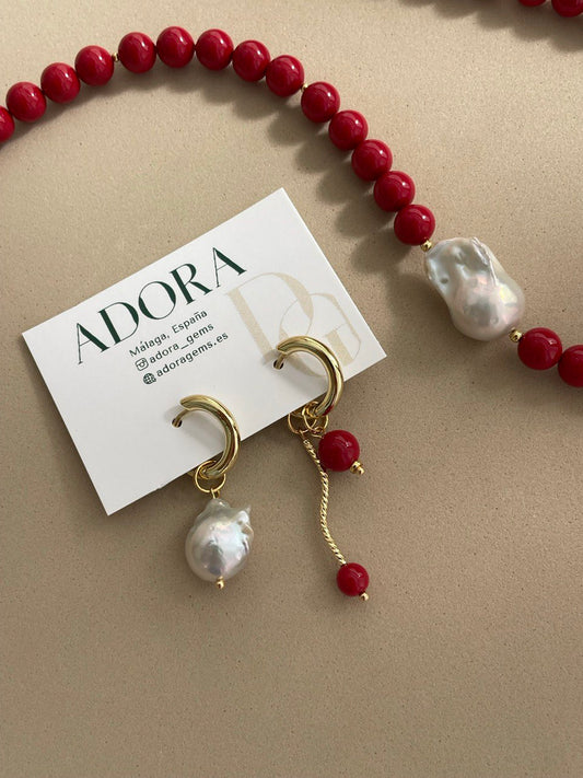 Серьги с барочным жемчугом