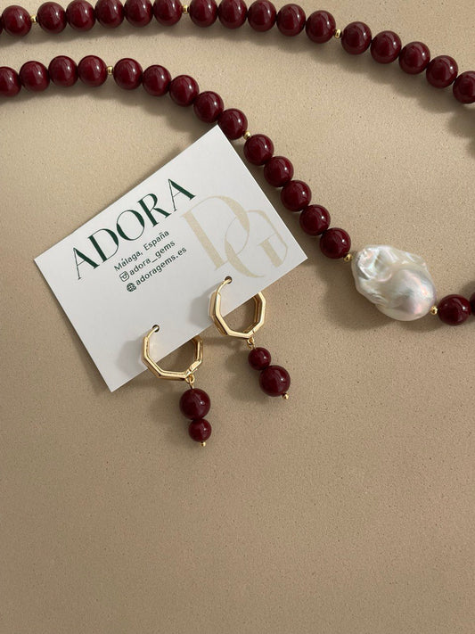 Серьги из жемчуга майорки "Бордо"