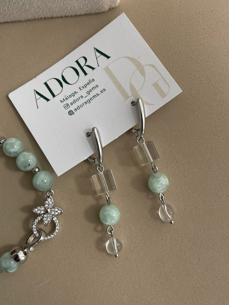 Серьги с ангелитом