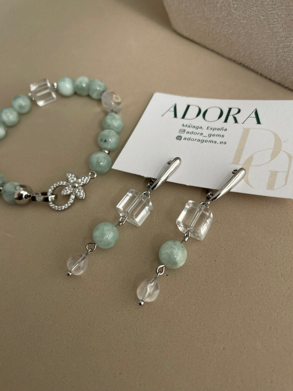 Серьги с ангелитом