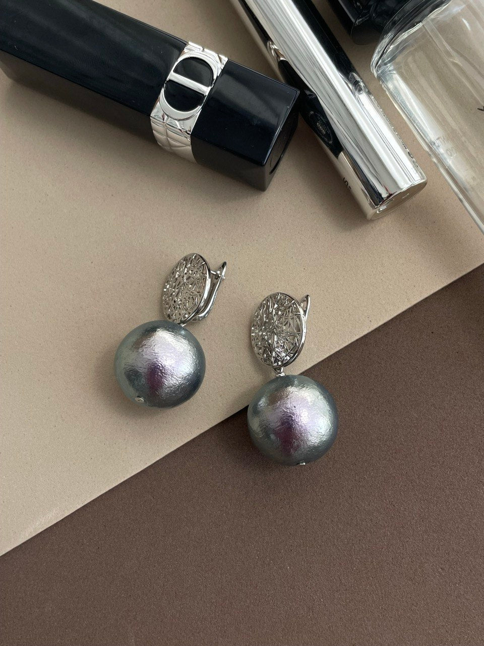 Серьги из хлопкового жемчуга