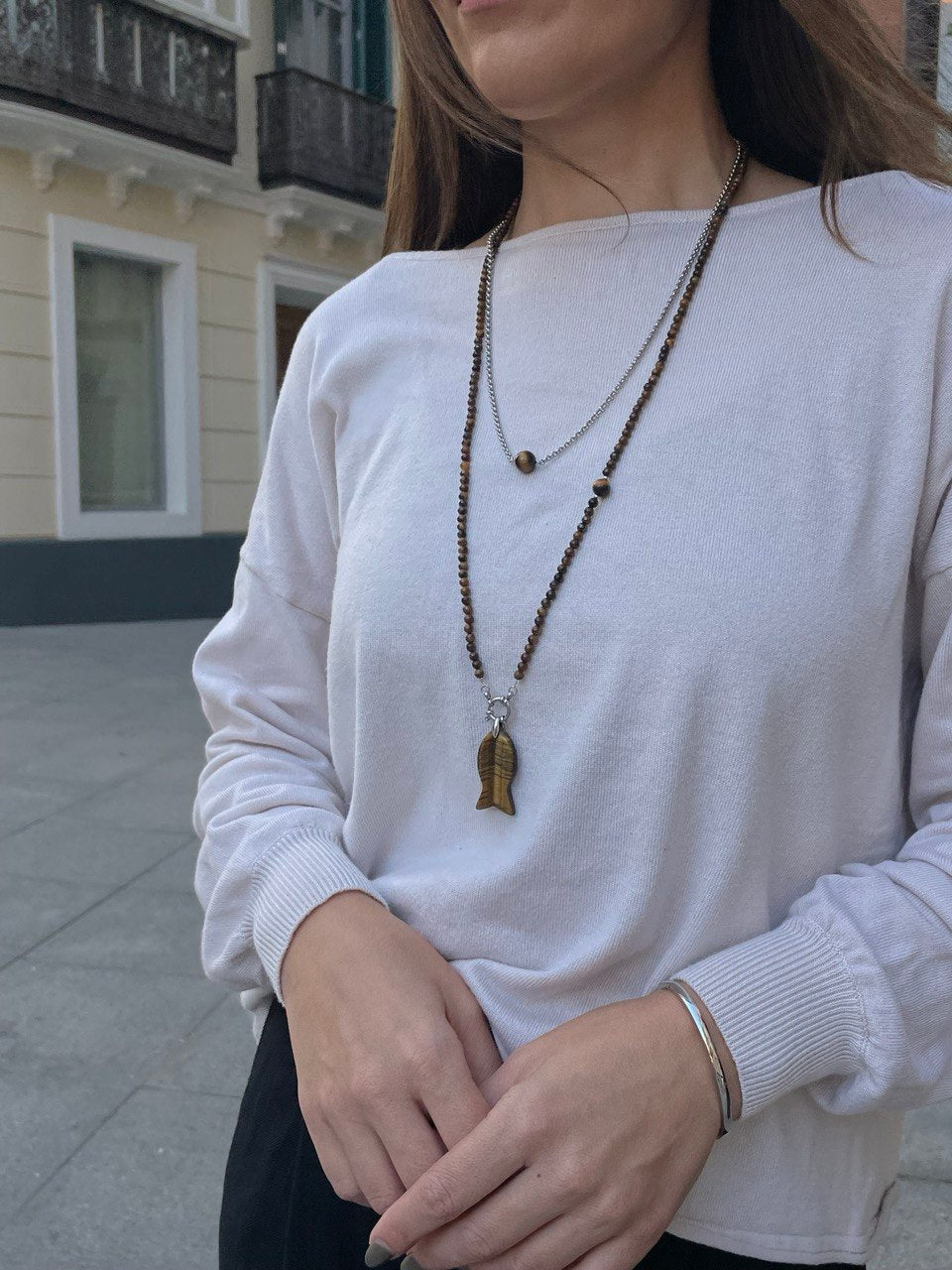 Колье "Макси" из тигрового глаза